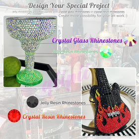 qiipii 3000PCS White AB Rhinestones in different lighting