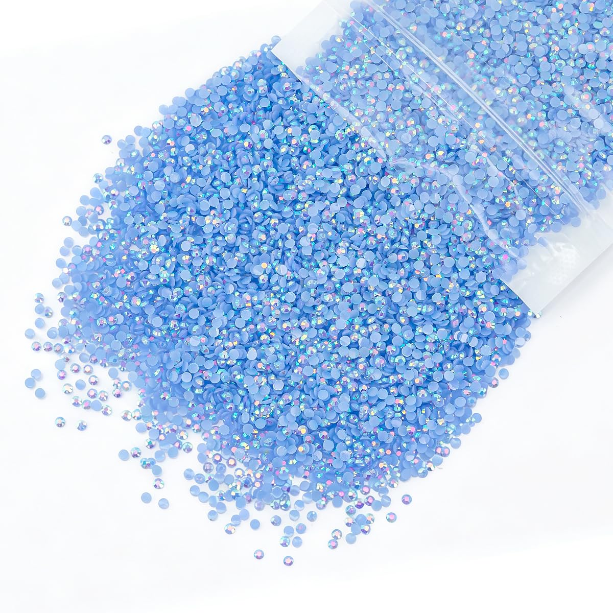 qiipii 5300PCS Light Blue AB Resin Rhinestones front view