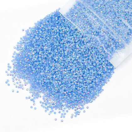 qiipii 5300PCS Light Blue AB Resin Rhinestones front view