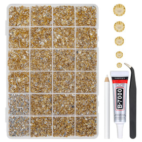 qiipii Champagne Golden Rhinestones Bedazzler Kit front view with 24 grids