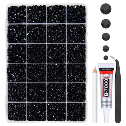 qiipii Pure Black Jelly Resin Rhinestones Kit front view