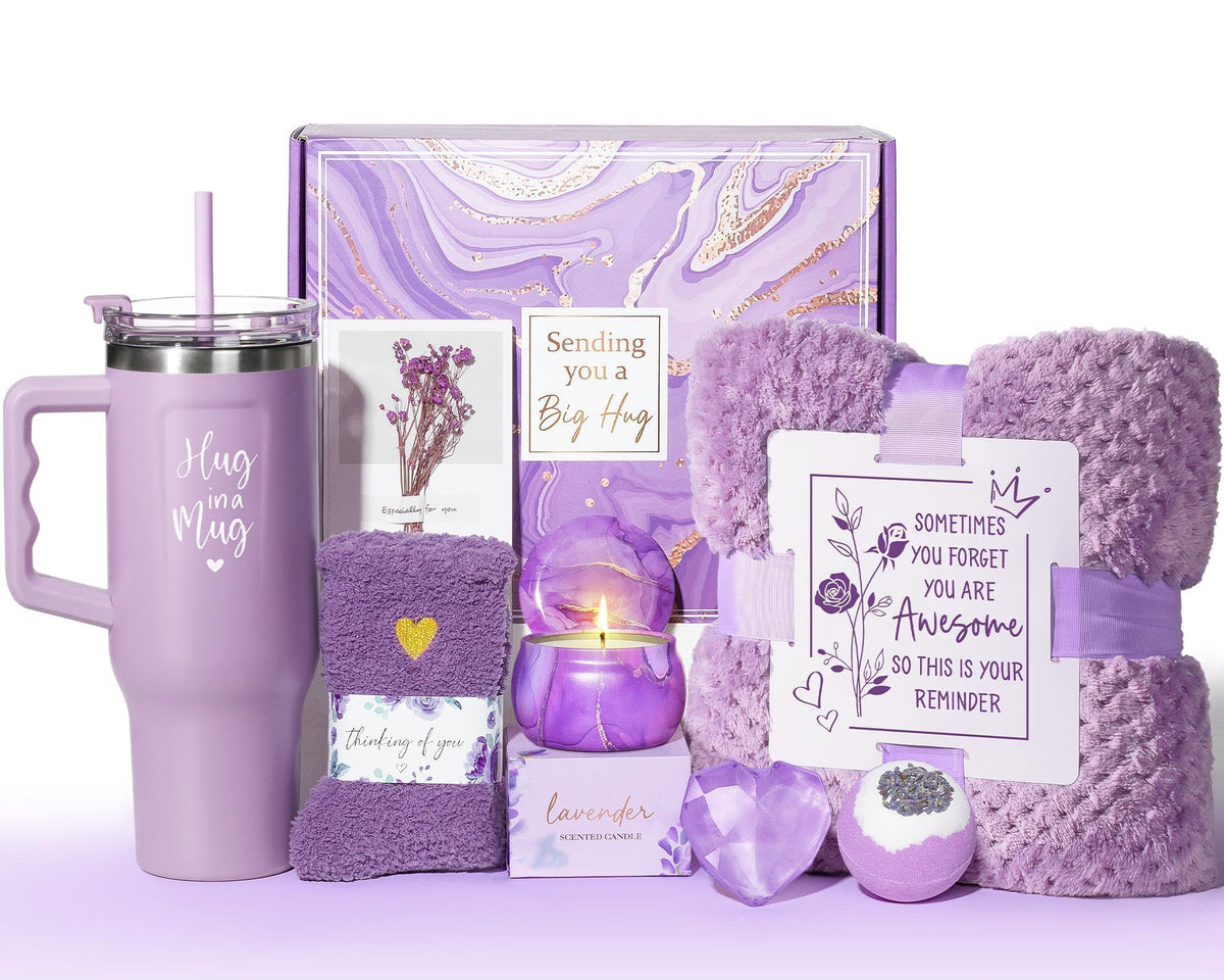 Qinline Birthday Gifts for Women Spa Gift Basket front view