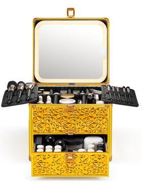 Qislee Makeup Box front view with detachable LED mirror
