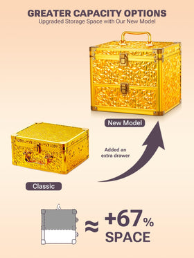 Qislee Makeup Box in use as a desk mirror at different angles