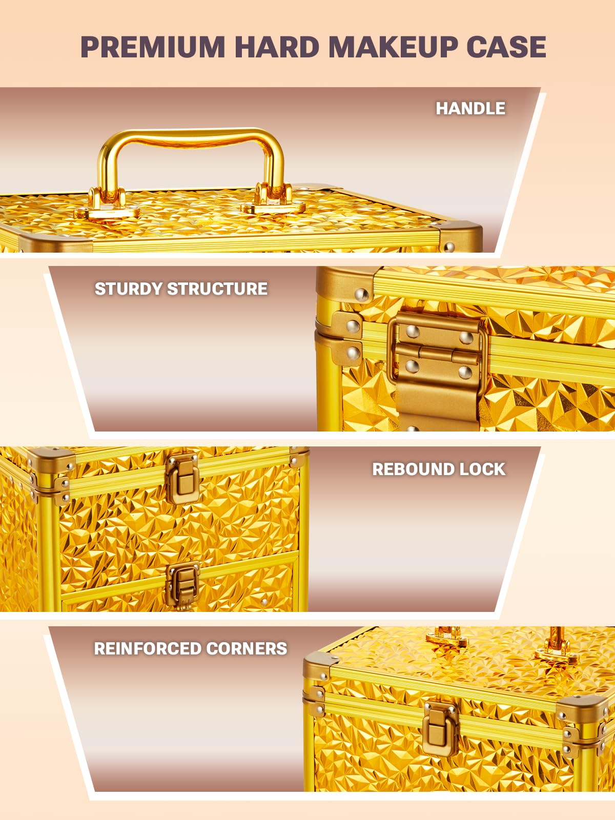 Qislee Makeup Box side view highlighting its durable design