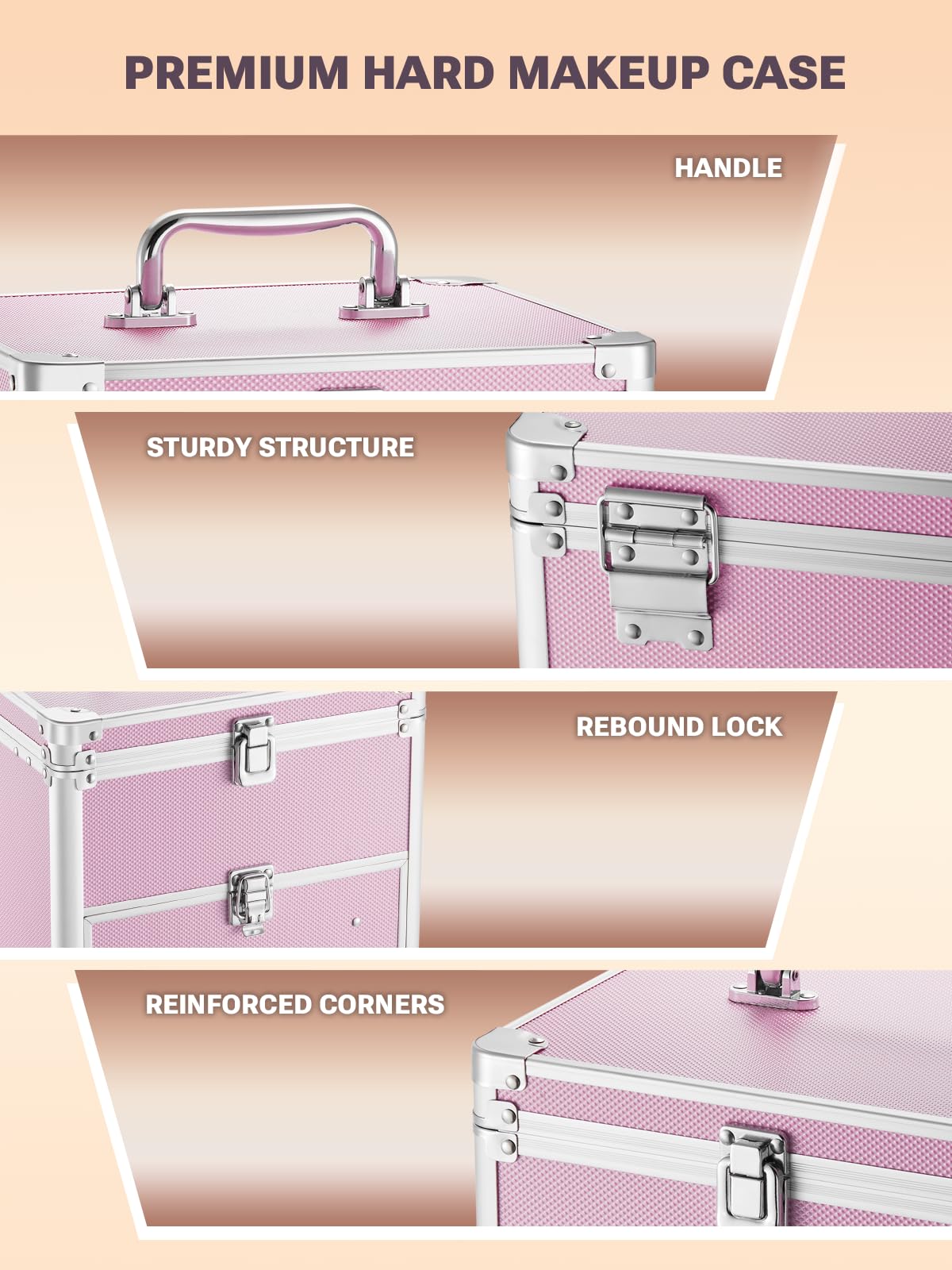 Qislee Makeup Box side view with handle