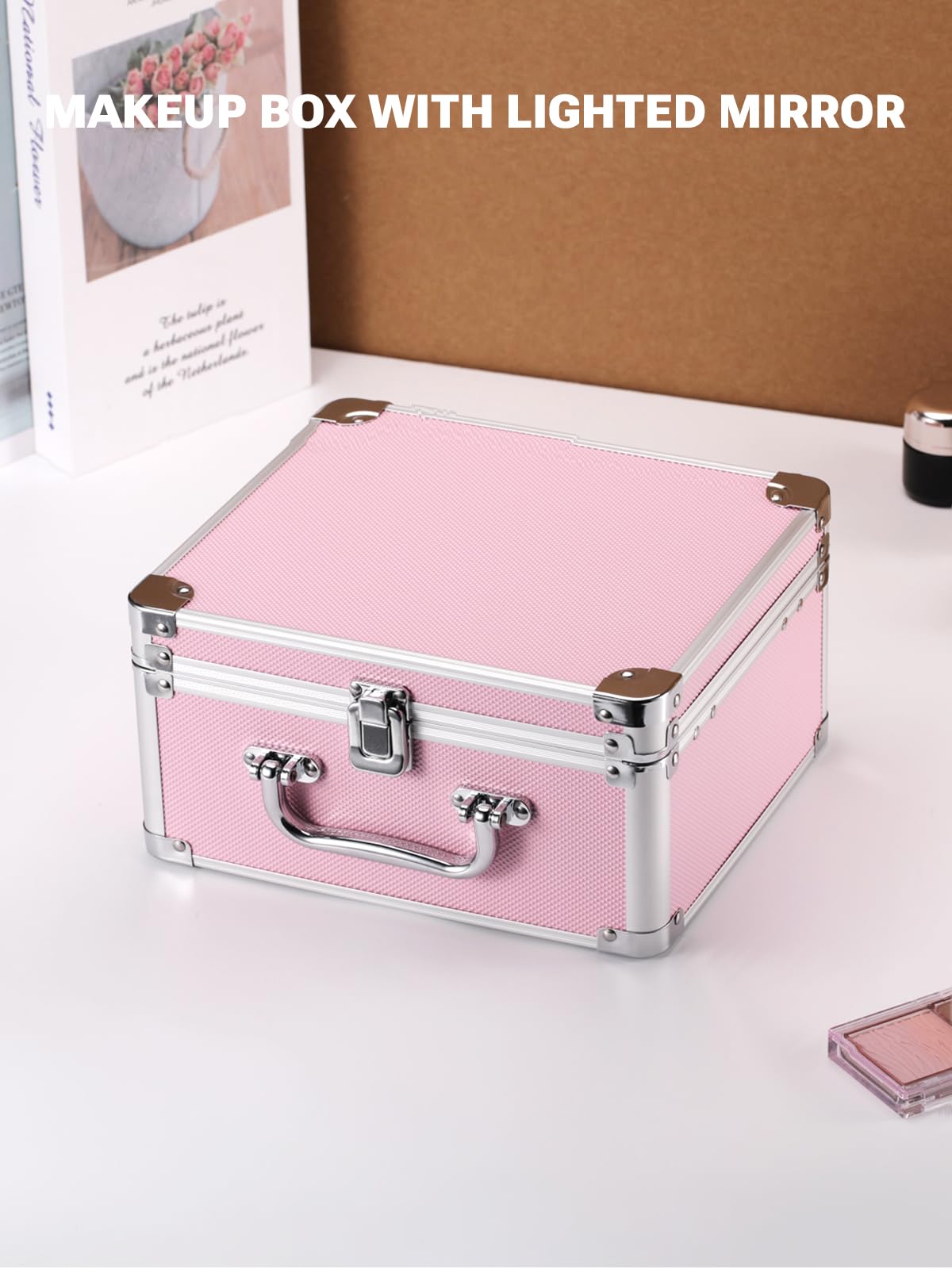 Qislee Makeup Box travel case in lifestyle setting
