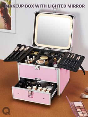 Qislee Makeup Box with brush storage boards
