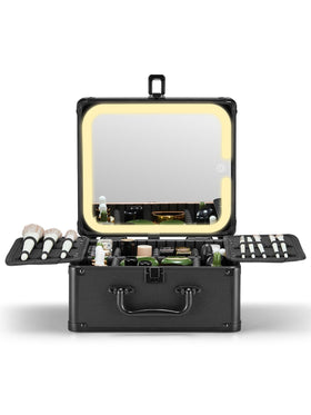 Qislee Makeup Box with detachable LED mirror front view