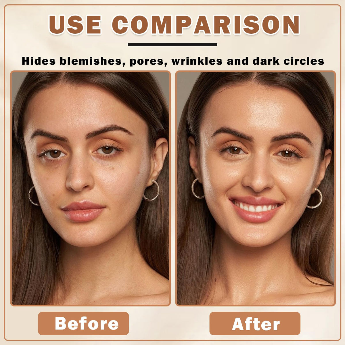 QIUFSSE Air Brush Makeup Foundation 02 Beige texture close-up