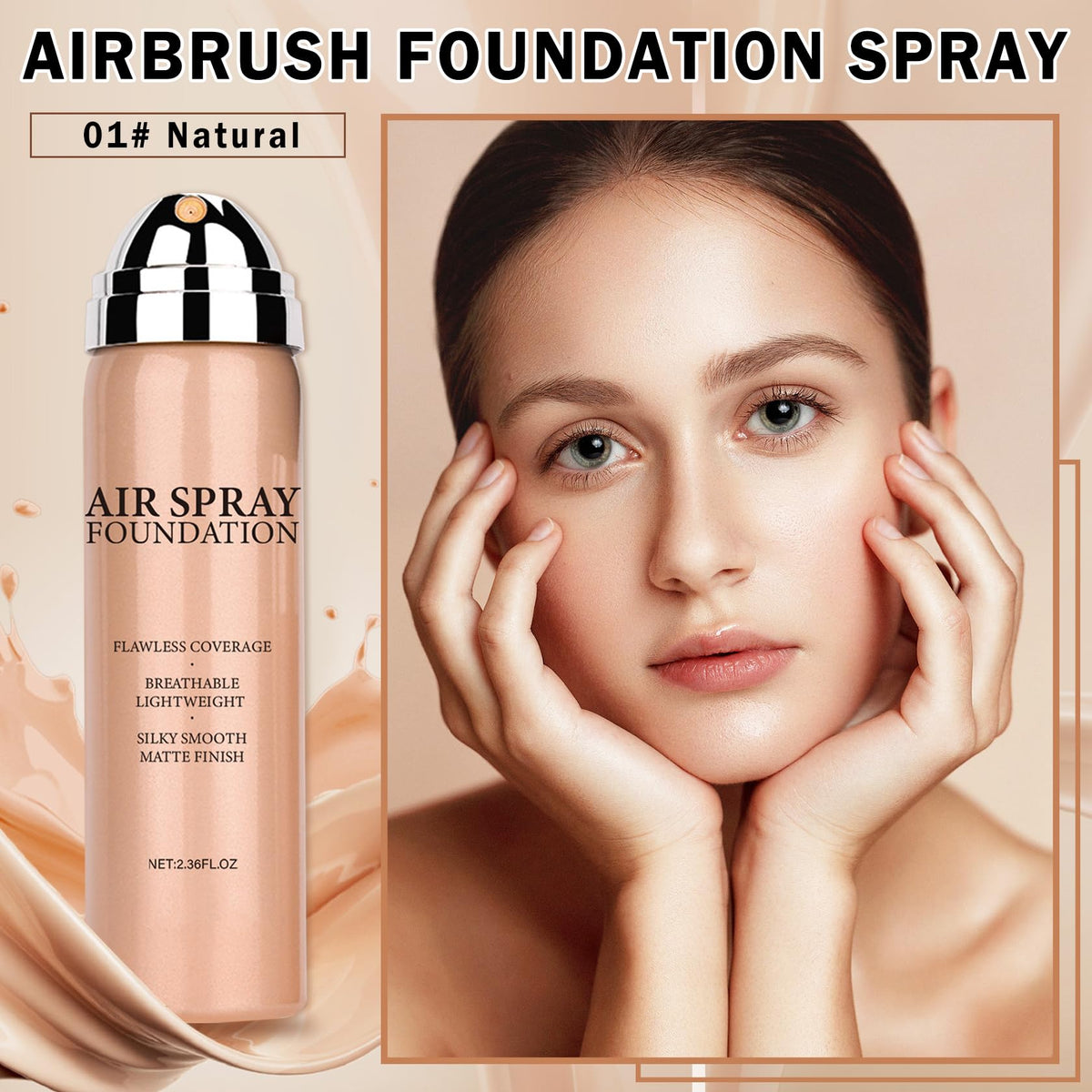 QIUFSSE Airbrush Foundation Makeup Spray packaging