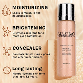 QIUFSSE Airbrush Foundation Makeup Spray with makeup brush