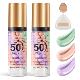 QIUFSSE Colour Correcting Primer front view with three tinted shades