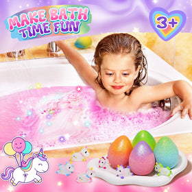 Qivatex Unicorn Bath Bombs with toy surprise