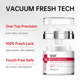 QQE Neck Firming Cream with vacuum pump detail