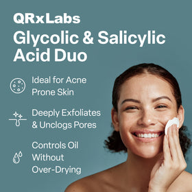 QRxLabs Acne Clearing Pads jar with 50 pads