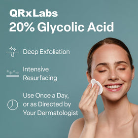 QRxLabs Glycolic Acid Pads with finger notch design
