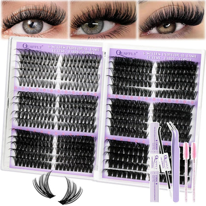 QUAFFLY 570 Pcs Individual Cluster Lash Extensions Kit front view