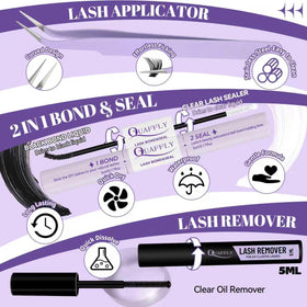 QUAFFLY Lash Clusters Kit with lash brushes and remover