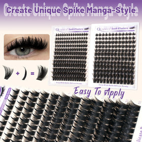 QUAFFLY lash clusters showing 120D and 150D styles