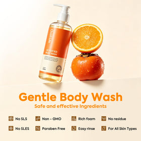 QualiLife Acidified Body Wash next to a towel and soap dish