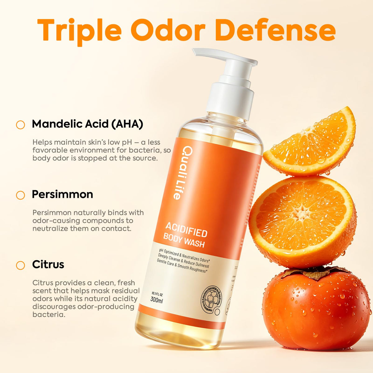 QualiLife Acidified Body Wash opened with product texture