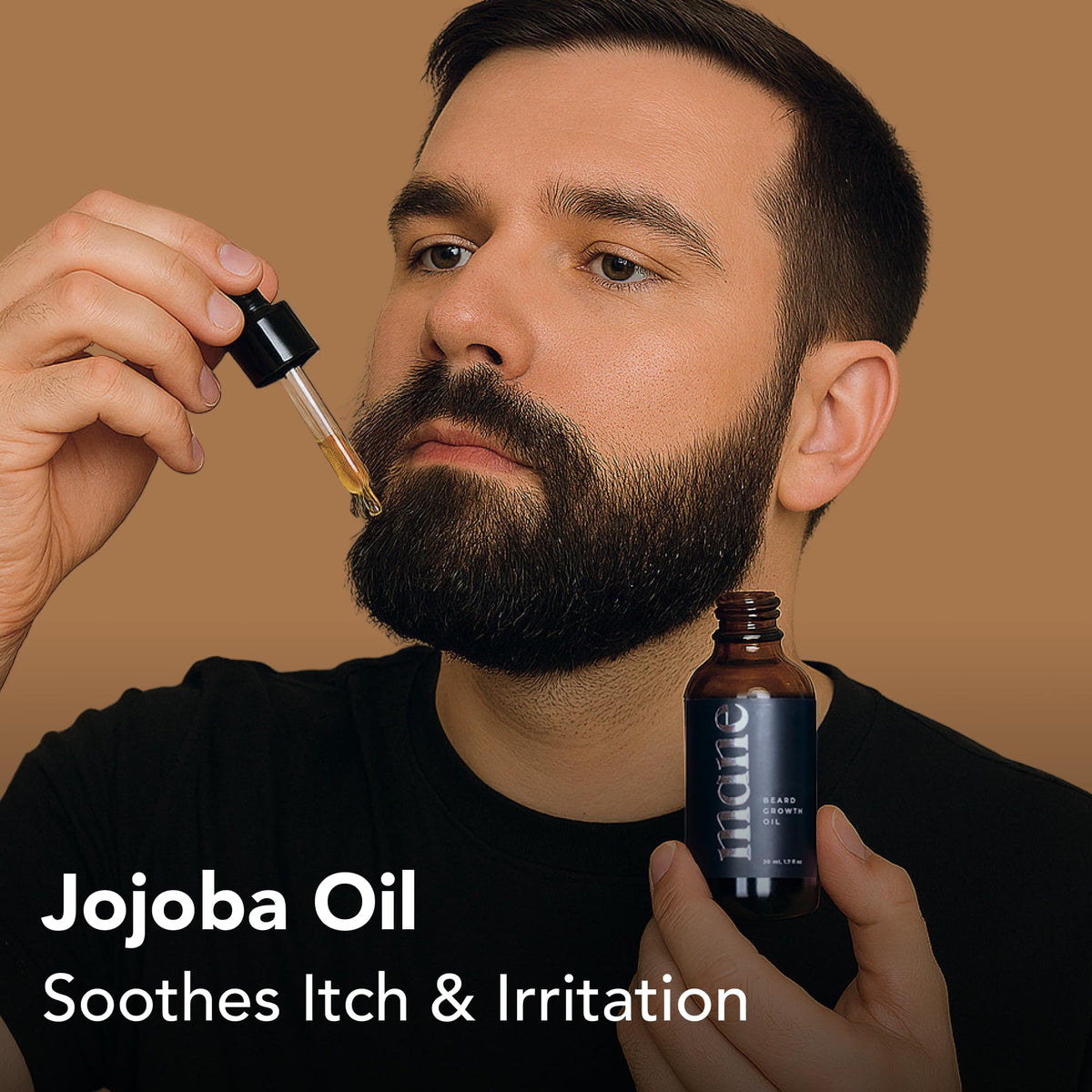 quality Mane Beard Care Oil being applied to beard