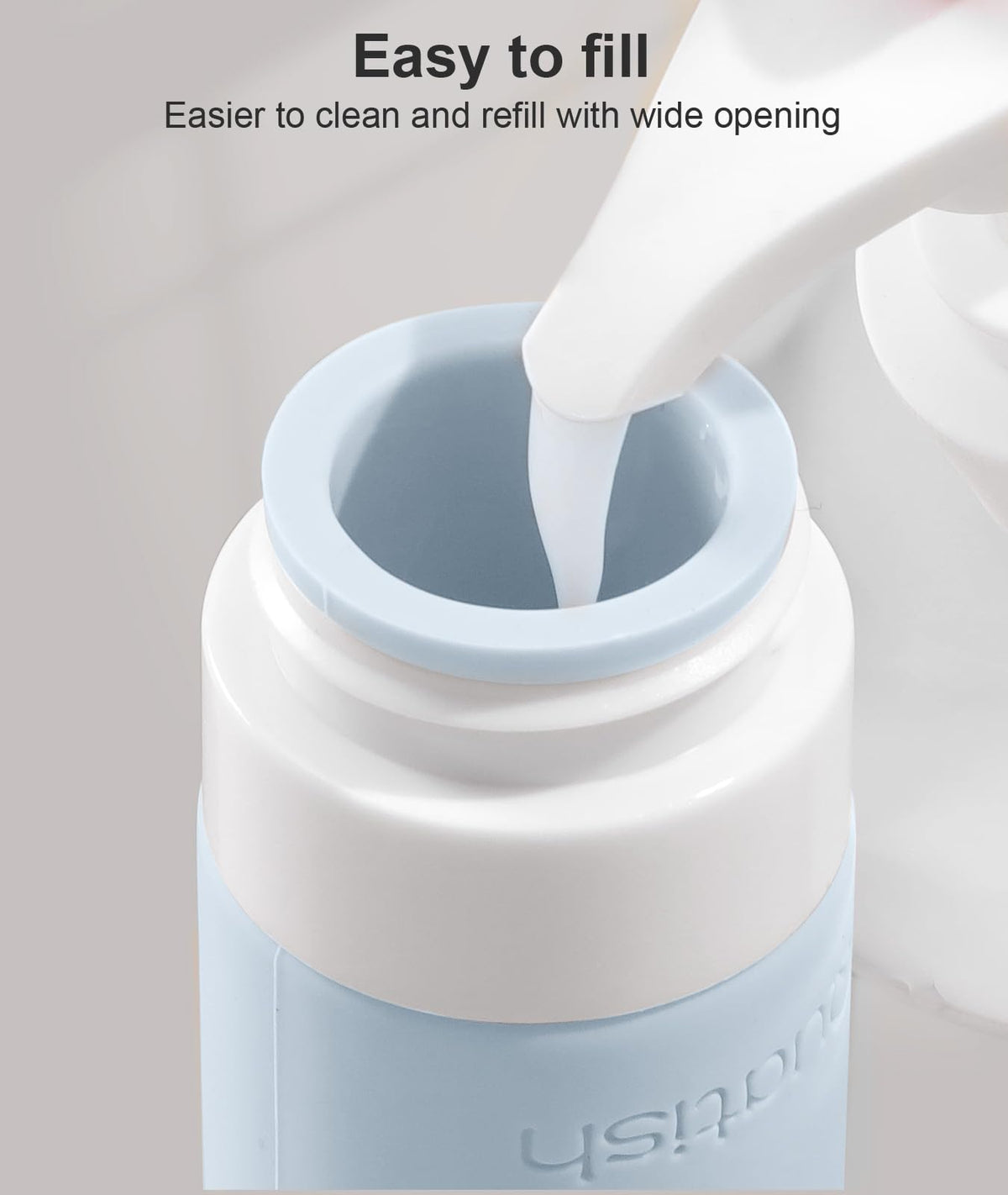 Quatish funnel and cleaning brush for travel bottles