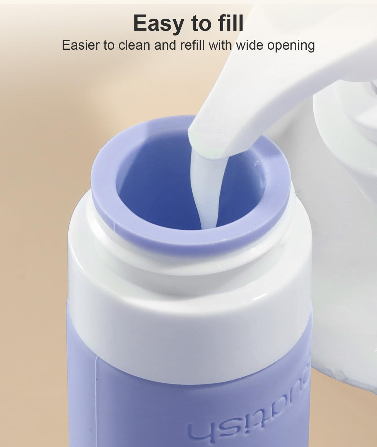Quatish Travel Bottles demonstrating easy refill feature