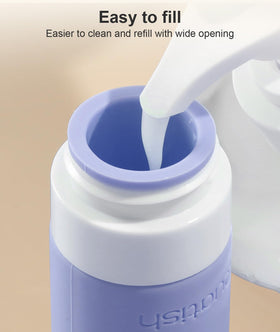 Quatish Travel Bottles demonstrating easy refill feature