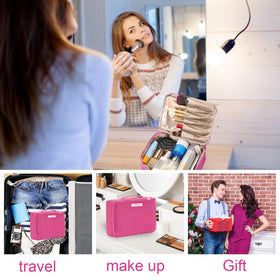 Queboom Travel Makeup Bag close-up of zipper