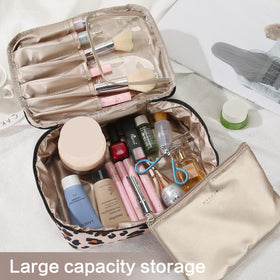 Queboom Travel Makeup Bag lifestyle shot in a suitcase