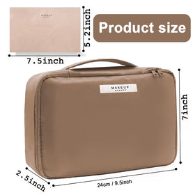 Queboom Travel Makeup Bag showing large capacity and compartments