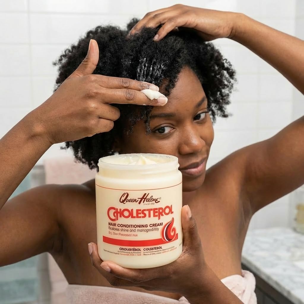 Queen Helene Cholesterol Hair Conditioning Cream 15 oz jar side view