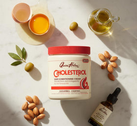 Queen Helene Cholesterol Hair Conditioning Cream application on hair