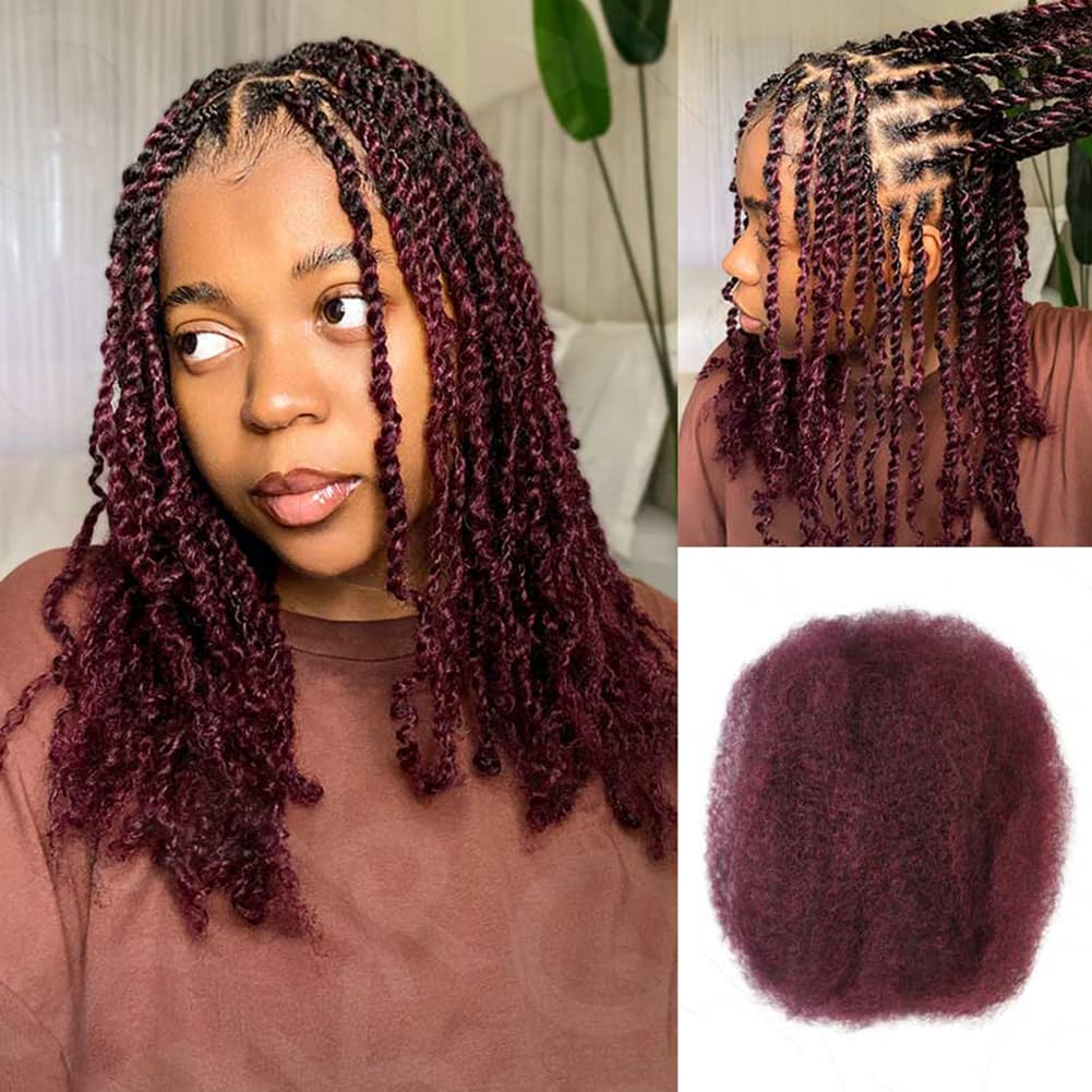 QUEEN VIRGIN REMY Afro Kinky Bulk Hair 50g front view