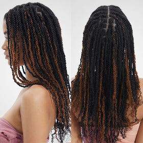 QUEEN VIRGIN REMY Afro Kinky Bulk Hair styled into braids