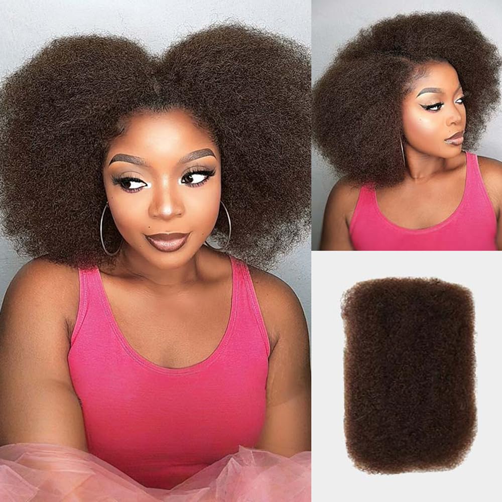 QUEEN VIRGIN REMY Afro Kinky Bulk Human Hair 18inch front view