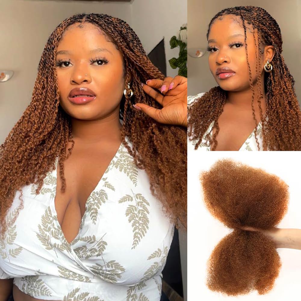 QUEEN VIRGIN REMY Afro Kinky Bulk Human Hair 50g pack front view