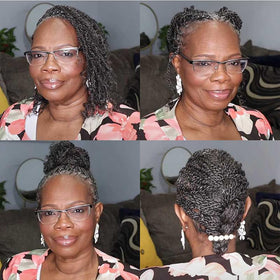QUEEN VIRGIN REMY Afro Kinky Bulk Human Hair 50g Salt and Pepper bundle