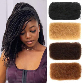 QUEEN VIRGIN REMY Afro Kinky Bulk Human Hair bundle close-up