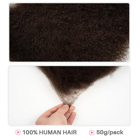 QUEEN VIRGIN REMY Afro Kinky Bulk Human Hair displayed on a table