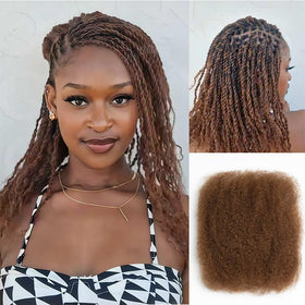 QUEEN VIRGIN REMY Afro Kinky Bulk Human Hair front view 12 inch