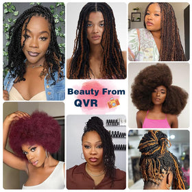 QUEEN VIRGIN REMY Afro Kinky Bulk Human Hair on model