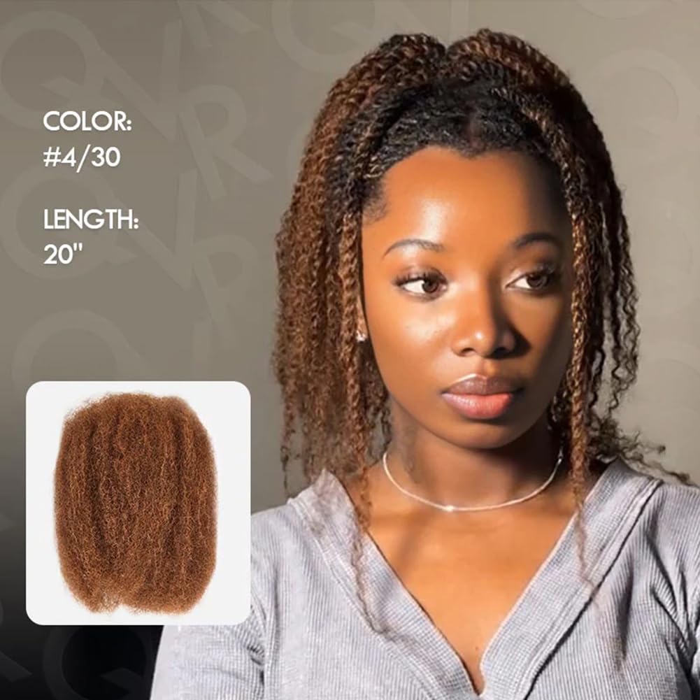 QUEEN VIRGIN REMY Afro Kinky Bulk Human Hair packaging