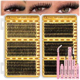 QUEWEL 580PCS Lash Clusters Kit with various lash densities