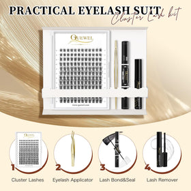 QUEWEL DIY eyelash extensions kit with various lash lengths