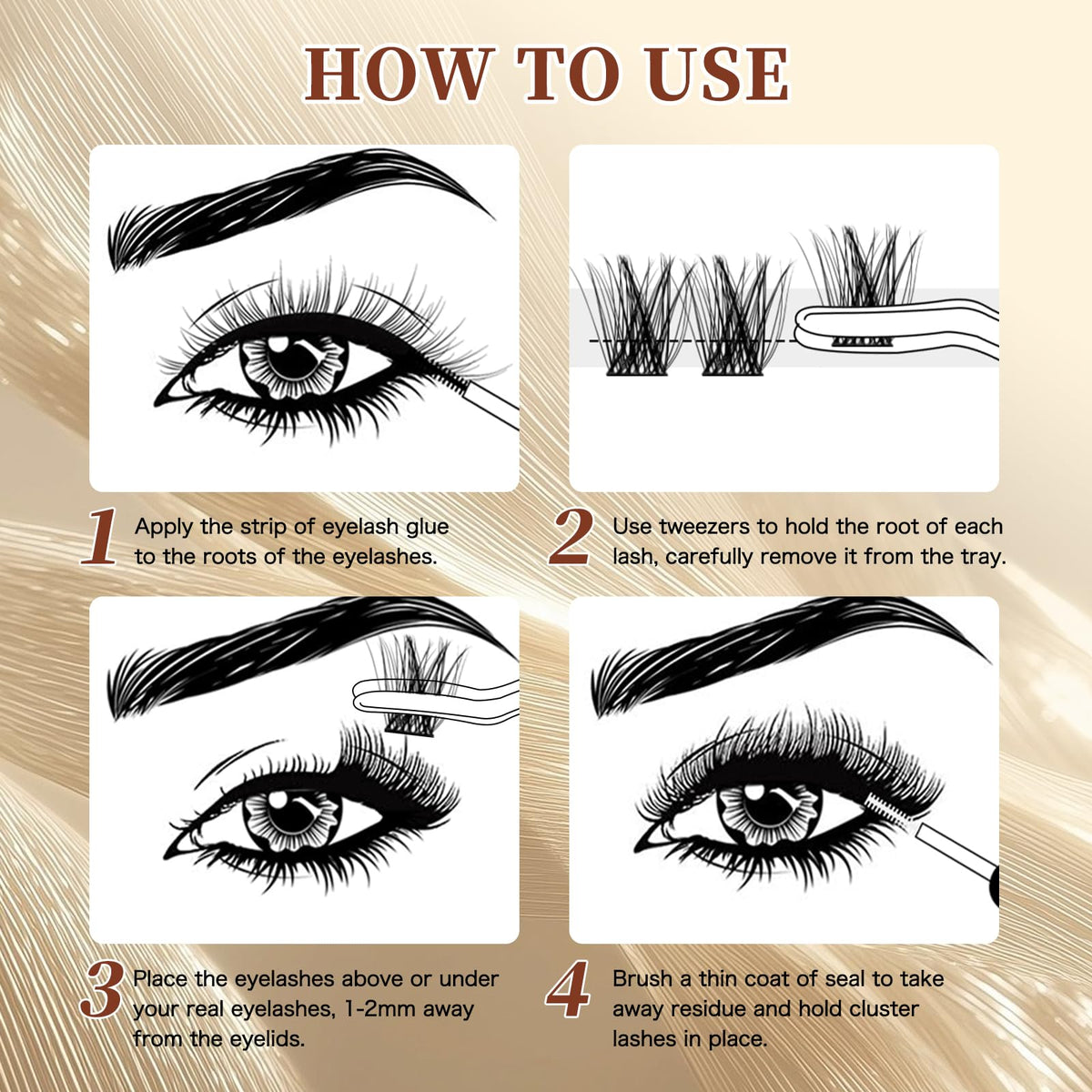 QUEWEL eyelash extensions kit displayed on vanity