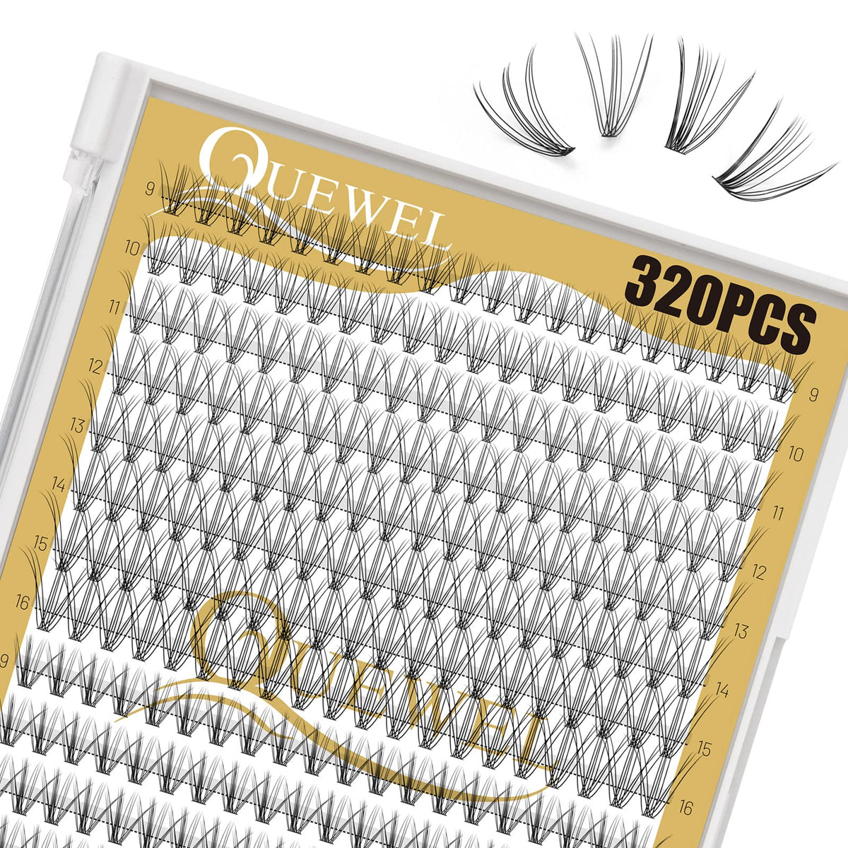 QUEWEL Lash Clusters 10D and 20D close-up