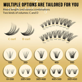 QUEWEL Lash Clusters 320Pcs packaging
